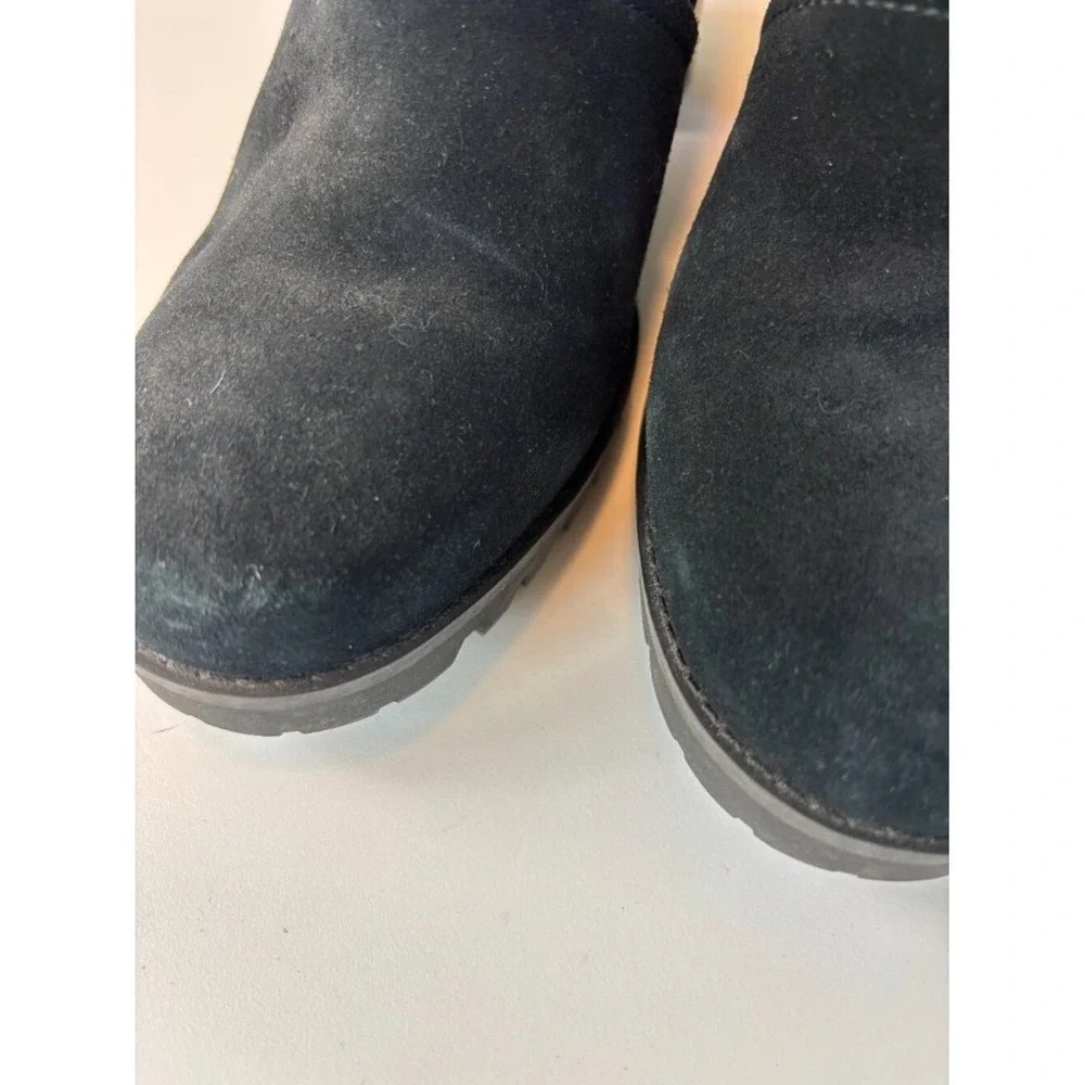 UGG Black Suede Lug Sole Chelsea Boots Block Heel Size 8 Consign